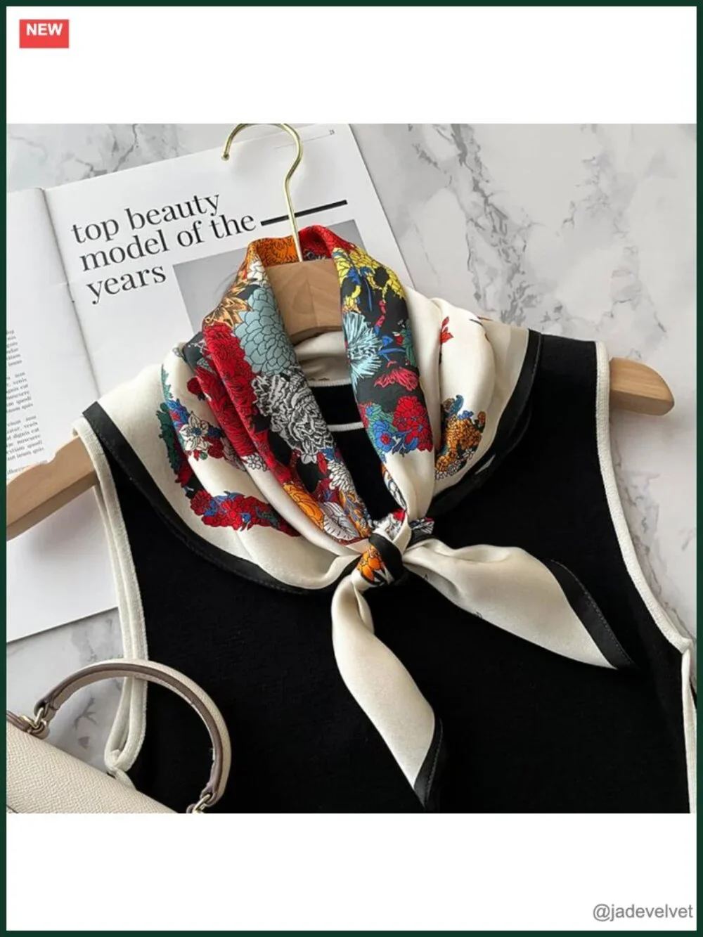 100% Pure Mulberry Silk Square Scarf 27